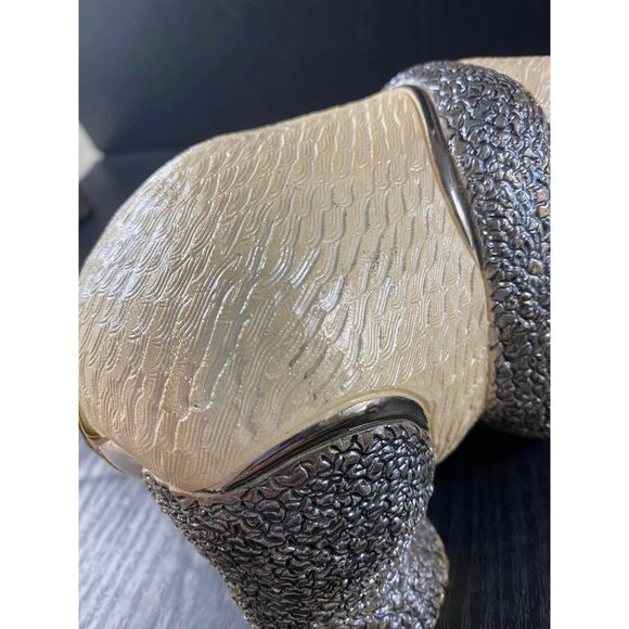 Large Adult De Rosa Rinconada Panda Figurine 17 cm x 10cm Ceramic Gold - Picture 11 of 12